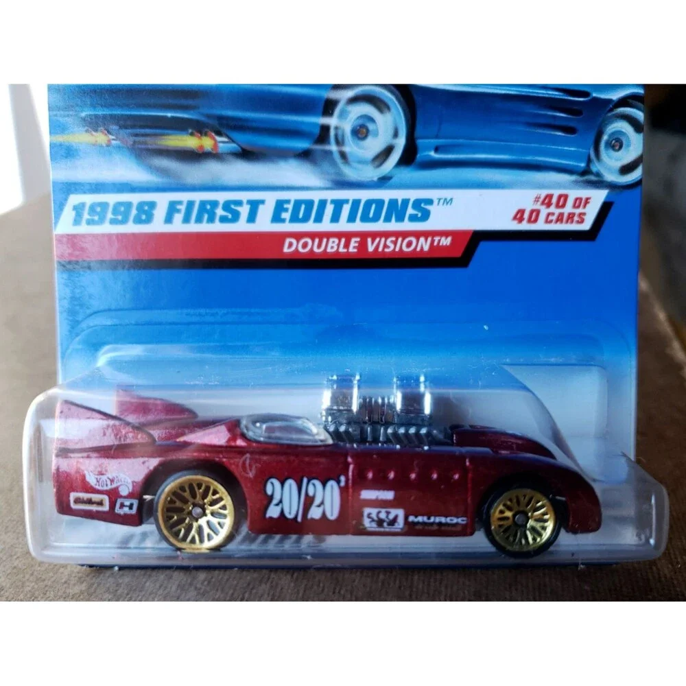 Hot Wheels 1998 First Editions DOUBLE VISION RED 40/40 1:64 #684 Gold Lace Wheel